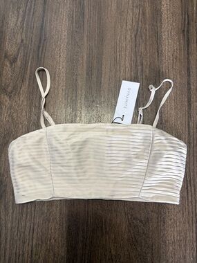 Dynamite Ivory Pleated Crop Top NWT